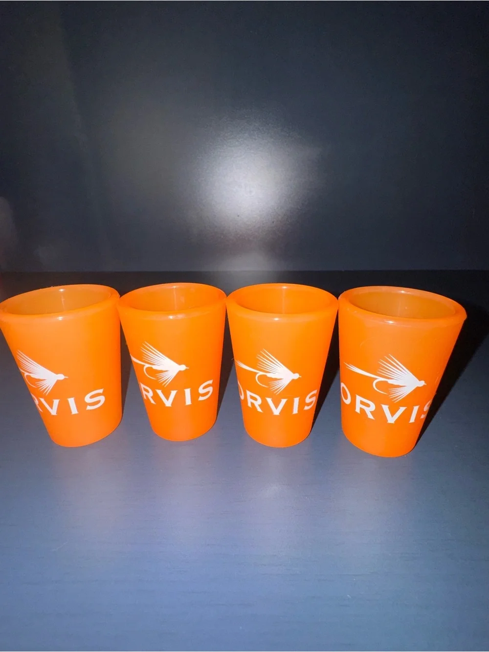 Orvis Neon Orange Silipint Silicone Shot Glasses Set of Four
